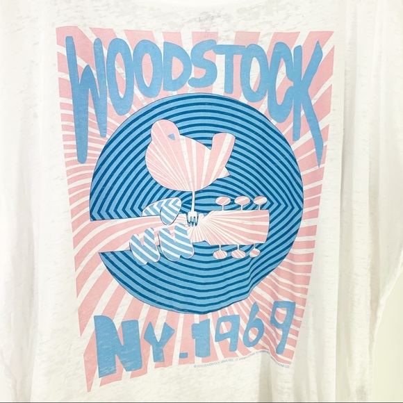Chaser Woodstock Oversized Burnout T Shirt White L - Picture 3 of 5